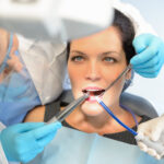 woman getting a dental exam