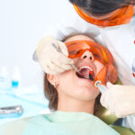 girl getting a dental filling