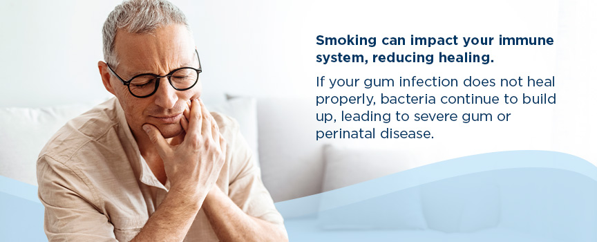 smoking can impact your immune system, reducing healing